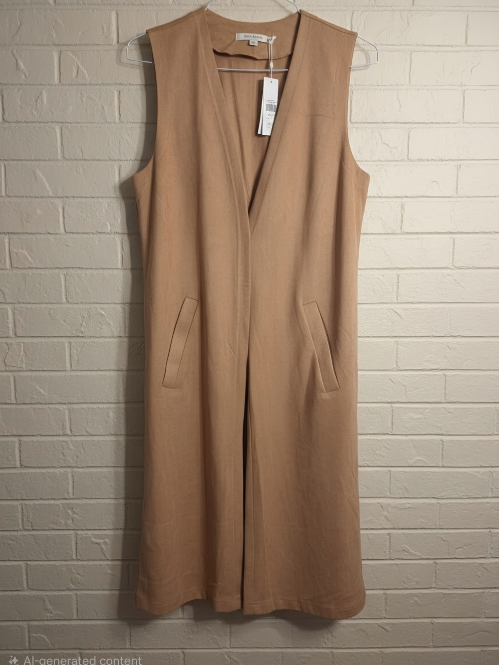 Buddy Love Sleeveless Long Vest Jumpsuit in Camel Size M SUEDE